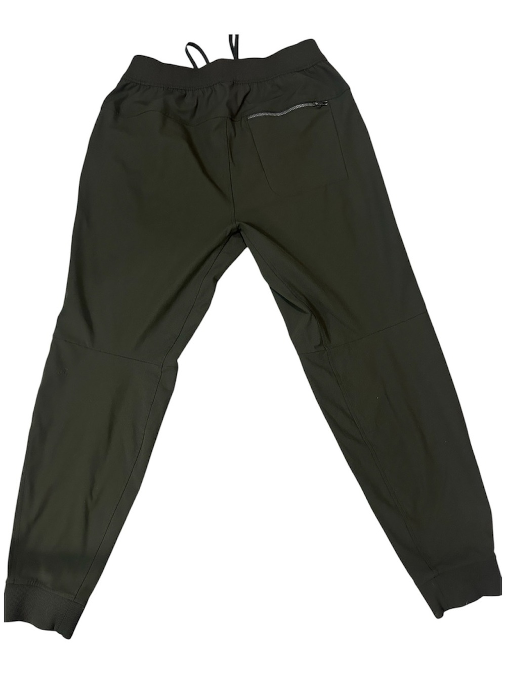 Green Athletic Joggers Stretch Waist Drawstring Zip Pocket Men’s Medium - Picture 3 of 10